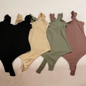 Pink lily ruffle bodysuits